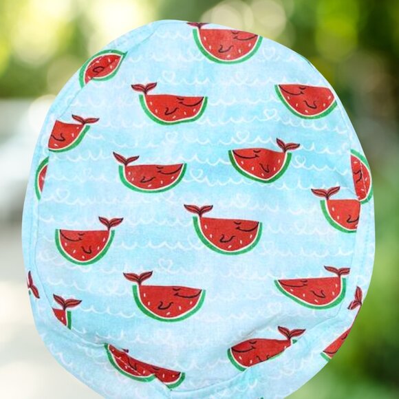 EURO Cap~ Happy Watermelon~ Euro Style Scrub Cap, Unisex Nurse Cap, PA,MD,CNA - Picture 2 of 4